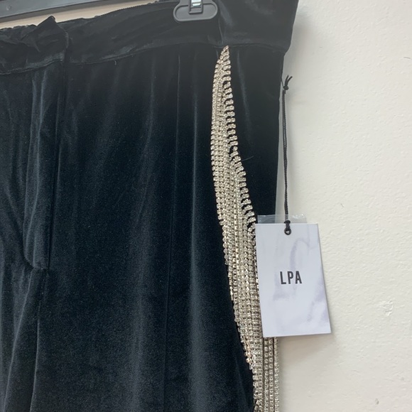 REVOLVE LPA Carlotta Velour Pants in Black - Picture 7 of 10